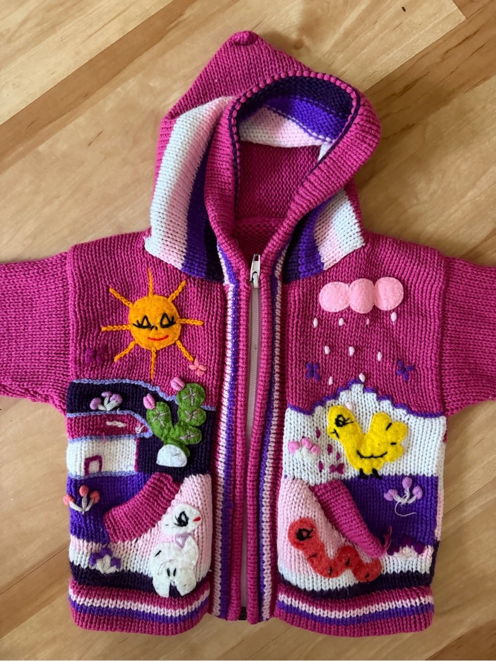 Peruvian Artisan Made Children’s Hand-Knit Cardigan Sweater